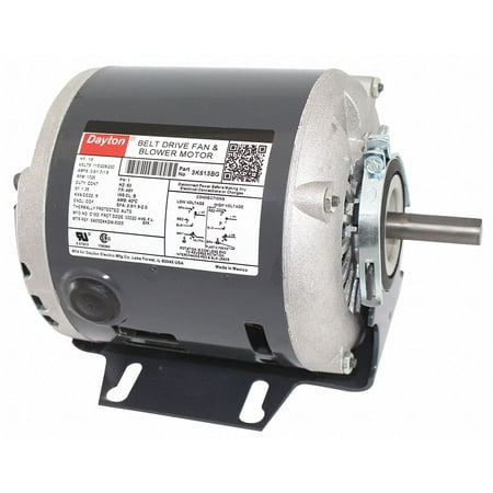

Dayton 1/6 HP Belt Drive Motor Split-Phase 1725 Nameplate RPM 115/208-230 Voltage Frame 48 - 3K613