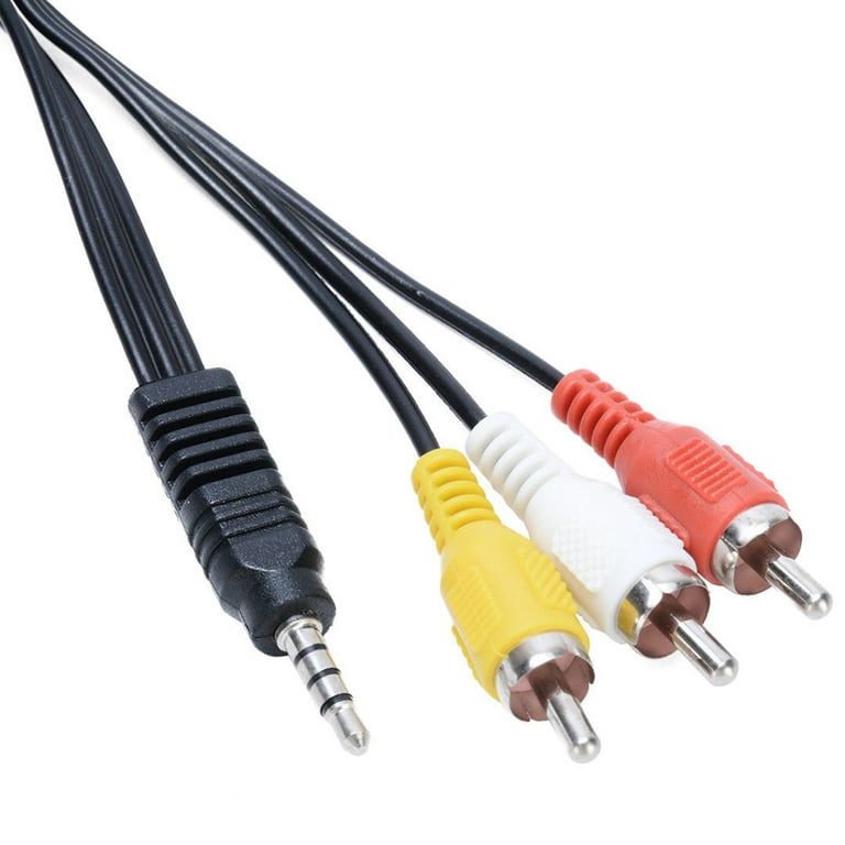 pingping, 3.5mm to RCA AV Camera Video Cable, Audio Stereo Jack to 3 RCA  Male Splitter Extension Cables, Audio and Video AUX Port, Used for Phone