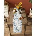 thumbnail image 4 of Table Runner Dresser Scarf 13 x 60 Inch Spring Lake Blue Flower Floral Eucalyptus Leaves Vintage Table Runners Non-Slip Heat Kitchen Dining Table Decor for Indoor Outdoor Home Party Decoration, 4 of 7