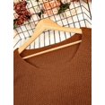 thumbnail image 4 of Plus Size Casual Sweater Women's Solid Long Sleeve Cold One Shoulder Split Pullover, 4 of 10