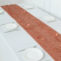 Balsa Circle 12x108 in Terracotta 3D Leaves Petal Design Taffeta Table Runner Party Events Home Decorations Supplies