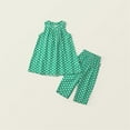 thumbnail image 2 of TAIAOJING Kids Toddler Baby Girls Summer Sleeveless Point Print Pants Outfits Sets Clothes Relaxed Fit 3-4Y, 2 of 9