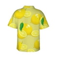thumbnail image 3 of Easygdp Bright Lemons Men's Hawaiian Shirts Print Lapel Short Sleeve for Beach, vacation, party, casual occasions - Medium, 3 of 9