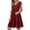 Womens Dress 12#Red, variant on oqasdz Women's Casual Dress Sleeveless V Neck Flowy Ruffles Solid Color T Shirt Dress Lightweight Relaxed Loose Summer Dress, L