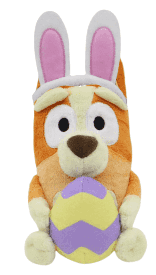Bluey, Muffin, and Bingo 5-Inch Plush Set with Easter Bunny Ears and Eggs, 3-Pack