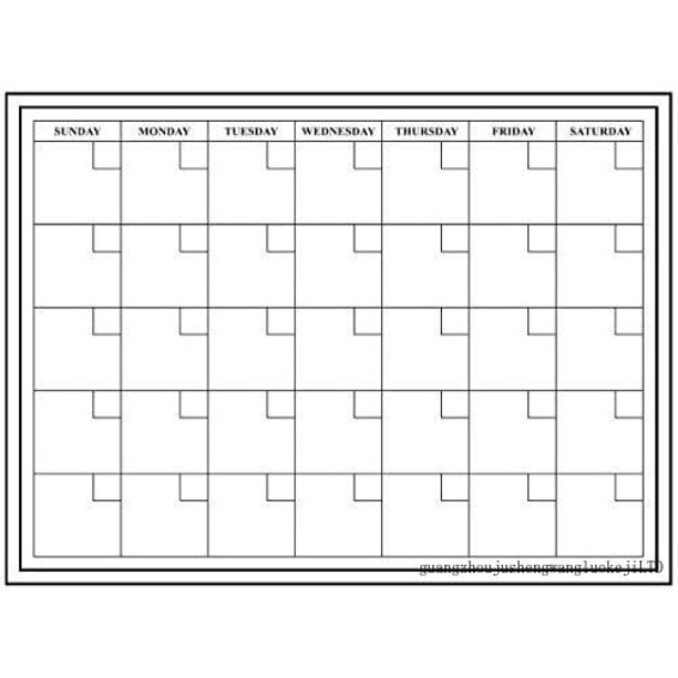 Monthly Dry Erase Calendar. 24X18 Large (Black) Wall Calendar Monthly Planner .