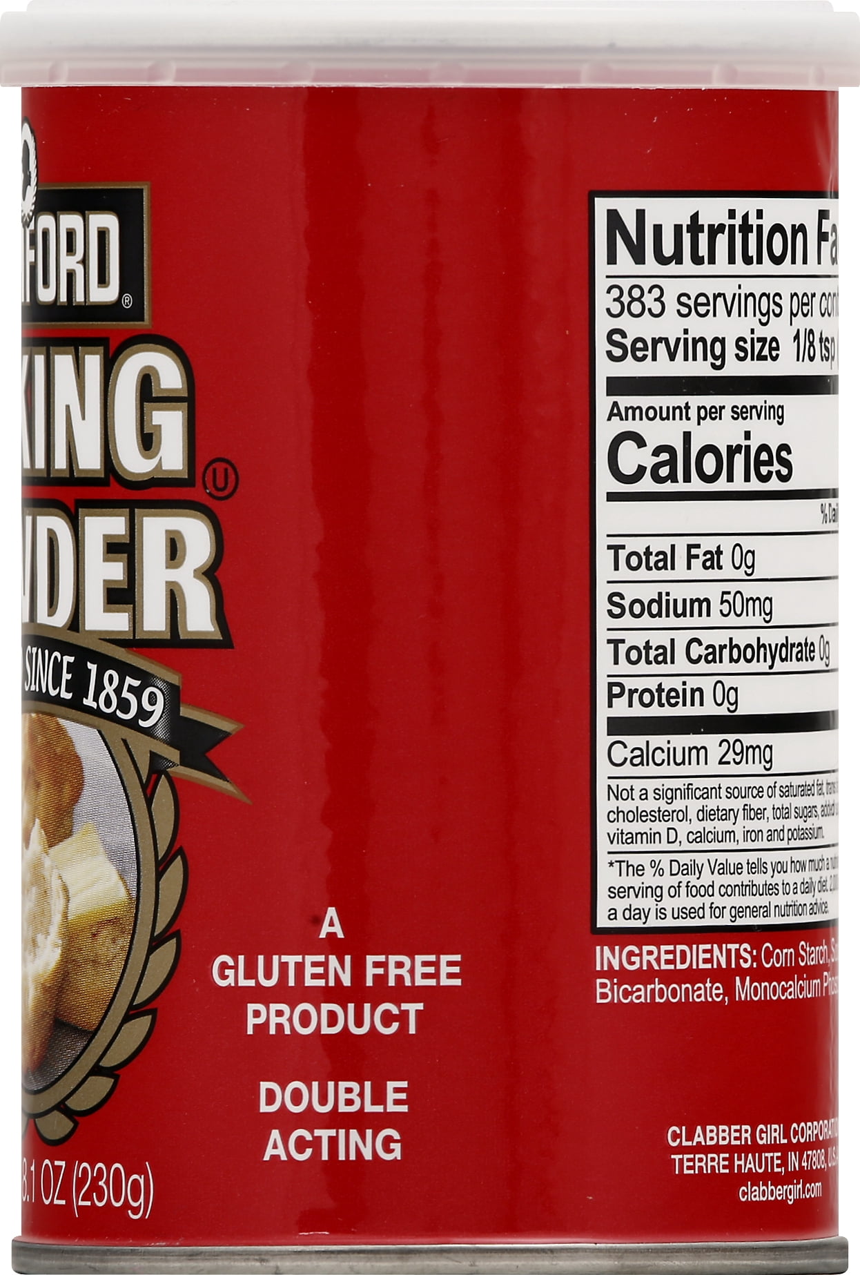 Rumford, Non-GMO, Gluten-Free, Double Acting Baking Powder, 8.1 oz (230g)