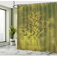 thumbnail image 5 of Ambesonne Tree Shower Curtain, Tiny Tree with Lobed Leaf, 69"Wx84"L, Brown Olive Green, 5 of 5