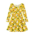 thumbnail image 4 of DISNIMO Girls Christmas Snowman Dress Kids Long Sleeve Skater Dress Teens School Dance Dresses for Girls 15-16 Years Old Childrens Dresses for Fall Kids Dresses Casual Midi Dress Girls Sun Dress, 4 of 6