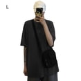 thumbnail image 1 of Camiseta de mujer de manga corta, cuello redondo, color sólido, camiseta informal, negro, L Inevent AP001185-02B, 1 of 7