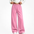 thumbnail image 2 of ITSAME Girls Wide Leg Sweatpants Ruffle Elastic Waist Loose Fit with Pockets Fall Winter Warm Casual Pants Size 14, 2 of 6