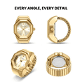 thumbnail image 7 of Jessica Simpson Women's Gold Adjustable Ring Watch – Gold Octagon Bezel, Quartz Analog Mini Dial, Stretch Band Fashion Jewelry Accessory, 7 of 7