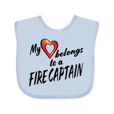 

Inktastic My Heart Belongs to a Fire Captain with Red Heart Gift Baby Boy or Baby Girl Bib