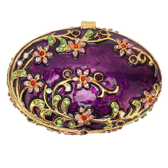 Trinket Box, 2.5x1.7x1.3in Hand Painted Flower Trinket Box Practical and Decorative Hinged Jewelry Trinket Box for Bookcases Cabinets Living Room Decor