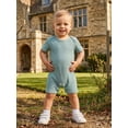thumbnail image 4 of Loicainy 3 Pack Infant Baby Boy Romper 3 6 9 12 18 Months Summer Short Sleeve Round Neck Solid Color Waffle Jumpsuits, 4 of 8