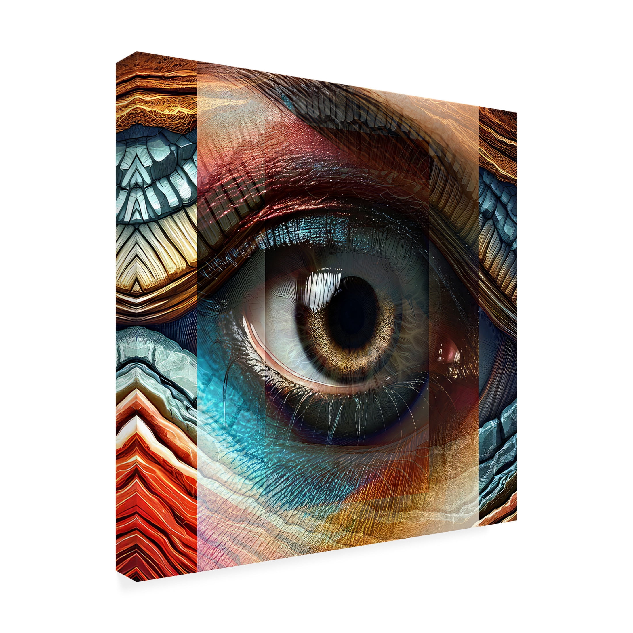 Canvas Wall Art - David Manlove 'Evolution Eyes 4' Wall Art for Living Room, Bedroom, or Office Décor by Trademark Fine Art - 35 x 35 Inches
