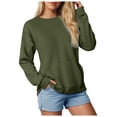 thumbnail image 1 of Splozh Chandails à Col Rond pour Femmes, Chandails à Manches Longues pour Femmes, Décontracté, Grande Taille, Chandail à Col Rond, Chandail à Enfiler, Automne, Tendance, Chandail en Molleton, Vêtements d'Hiver, Vert, G, 1 of 6
