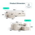 thumbnail image 2 of LINSY HOME Oversized Modular Sectional Sofa, U-Shaped Cloud Sofa Couch with Corduroy Fabric, 4 Seat Sponge Sofa for Living Room, No Assembly Required, Beige, 2 of 8