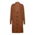 thumbnail image 5 of Aoochasliy Womens Cardigan Clothes Knit Mid-length Irregular Lapel Sweater Buttons Cardigan, 5 of 5