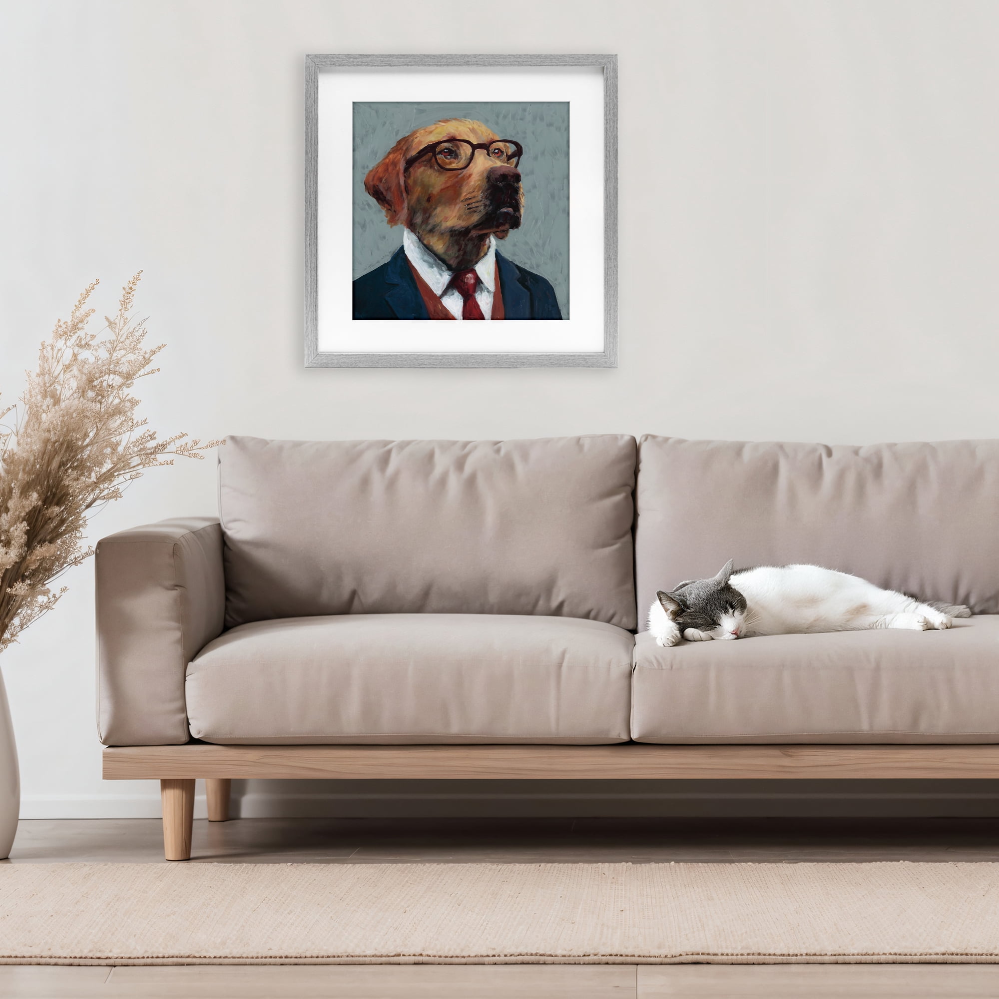 Stupell Industries Bark Kent Portrait Gray Framed Print Under Glass, design by Studio Bautista