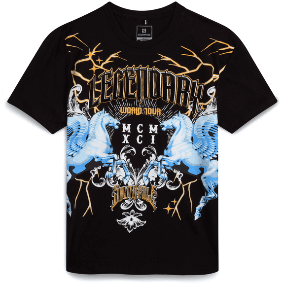 Southpole Mens Graphic T-Shirts - Soft Cotton Blend Short Sleeve Crewneck Streetwear Graphic Tee for Men