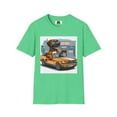 thumbnail image 5 of Wacky Boxer Driving a Muscle Car Unisex Softstyle T-Shirt, 5 of 10