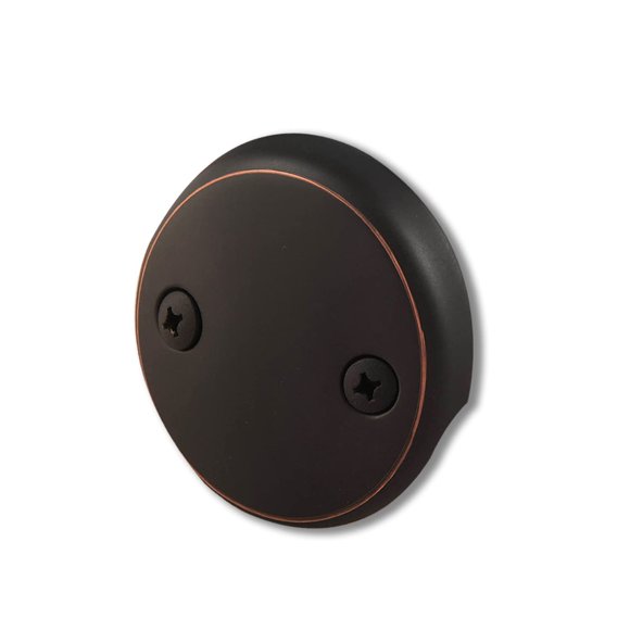 Calcmetal Placa De Desbordamiento De Drenaje Para Bañera De Doble Orificio Con Dos Tornillos A Juego, Fácil De Instalar, Bronce Veneciano