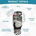 thumbnail image 2 of Yayeee 30oz Stainless Steel Tumbler with Straw and Handle Double-Wall Insulated Travel Water Bottle, Black Illusionary Boat, 2 of 8