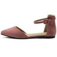 thumbnail image 2 of Ollio Women's Shoes Faux Suede Ankle Straps D'Orsay Pointed Toe Ballet Flats ZY00F71, 2 of 6
