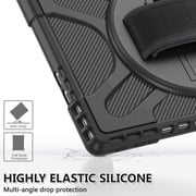 XYX Case for 13 inch Microsoft Surface Pro 11/Surface Pro 10/Surface Pro 9, 360 Rotating Heavy Duty Shockproof Cover with Kickstand and Hand Strap (Black)