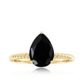 thumbnail image 4 of Pear Shaped Created Black Diamond Solitaire Ring with Moissanite - 8X10 mm, 18K Yellow Gold, US 4.50, 4 of 8