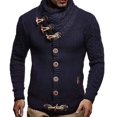 thumbnail image 3 of Suéter de cuello alto de manga larga de talla grande europeo y americano de punto de un solo pecho de otoño e invierno para hombre, 3 of 6