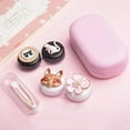thumbnail image 3 of Contact Lens Case Cute Cartoon Design Contact Lens Case Joke Tweezers Portable Contact Lens Holder Storage Container Eye Care Kit for Home and Travel, Black Box Rabbit, 3 of 6