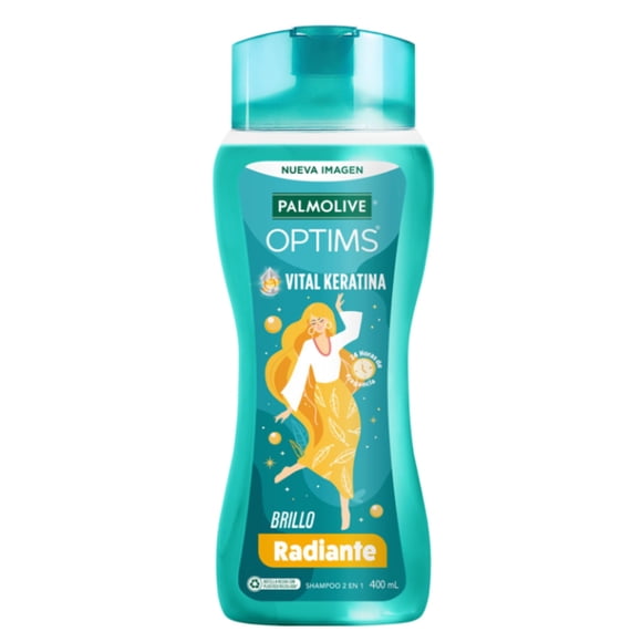 Shampoo Palmolive Optims Vital Keratina Brillo Radiante 400 ml