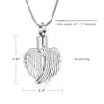 thumbnail image 2 of Heart Urn Cremation Jewelry for Ashes with Angel Wing Charm Urn Necklace for Ashes Human / Pet Memorial Keepsake Pendant, 2 of 9