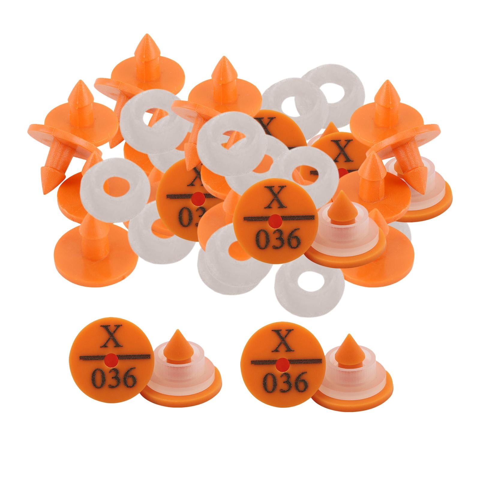 100PCS Pre Numbered Livestock Ear Tags for Pig Goat Sheep Tagging Orange 
