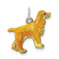 thumbnail image 1 of Sterling Silver Enameled Small Cocker Spaniel Charm QC6436 (17mm x 19mm), 1 of 2