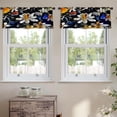 thumbnail image 2 of LALILO Kitchen Curtain Valance Flower Picture Oil Canvas Rod Pocket Window Curtain 52"x 18" Set of 2, 2 of 5