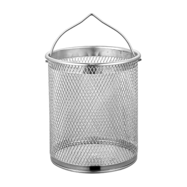 Lipstore Stainless Steel Fry Basket Chicken Frying Basket Multifunctional Colander with Handle for Dumplings Fruit Straining Spaghetti 12cmx13.8cm