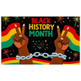 thumbnail image 5 of Colorful Black History Month Themed Banner with Raised Fist and Cuffed Hands Elements Background Backdrop for Celebrations Events Party Decorations Community Gatherings Educational Programs, 5 of 7
