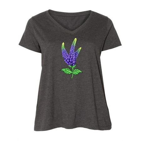 

Inktastic Veronica Speedwell Wildflowers Women s Plus Size V-Neck