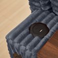 thumbnail image 6 of Aukfa Corduroy Chaise Lounge Chair with Ottoman, Hidden Rotating Table, Storage Armrest with Cup Holder, USB Port & Bluetooth Speaker, Dark Gray, 6 of 8