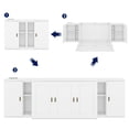 thumbnail image 5 of Full Size Murphy Bed with Shelves, Cabinets and USB Ports,White, 5 of 10