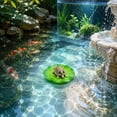 thumbnail image 6 of MMJ Floating Lily Pad Ornament Resin Frog with Turtle for Pond Fish Tank Water Feature Garden Decor 4.33x3.94in, 6 of 6
