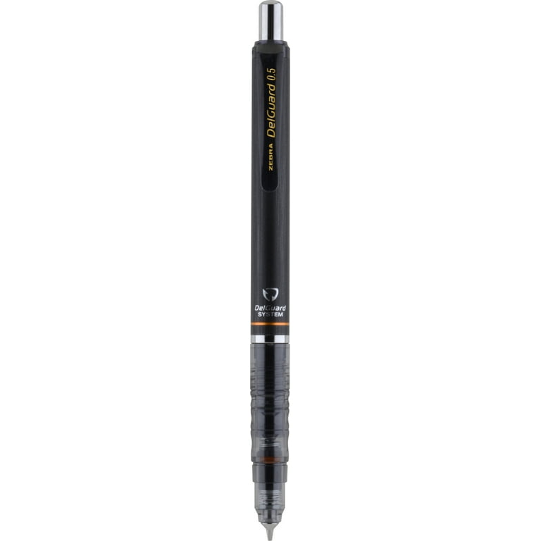 Zebra DelGuard Mechanical Pencil, 0.5 mm, Unbreakable Lead, Black