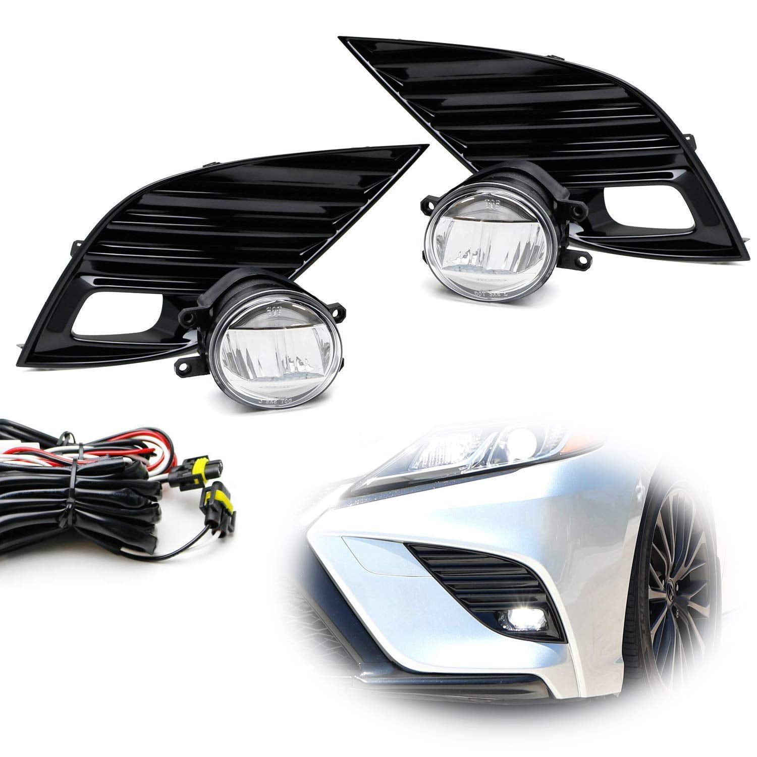 iJDMTOY JDM Style OEMSpec 15W LED Fog Light Kit Compatible With 2018