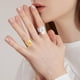 thumbnail image 5 of Juego de 4 anillos de acero inoxidable chapados en oro de 18k con dije redondo plano. Disponibles en 2 colores. Anillos abiertos ajustables., 5 of 5