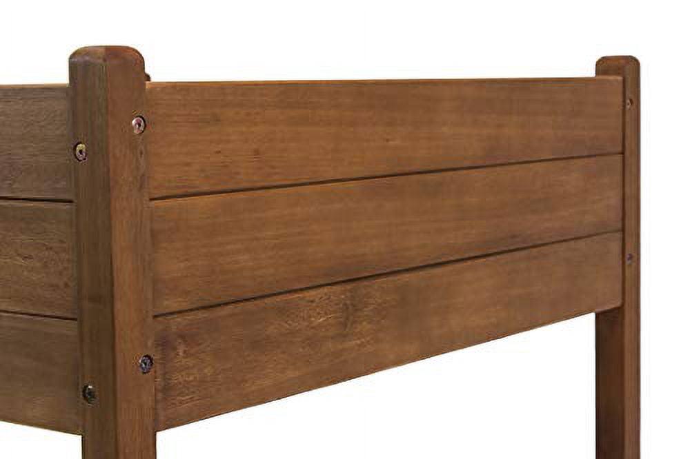 Good Ideas Garden Wizard Sturdy Design 3'x3' Eucalyptus Wood Outdoor Raised Garden Bed - Red