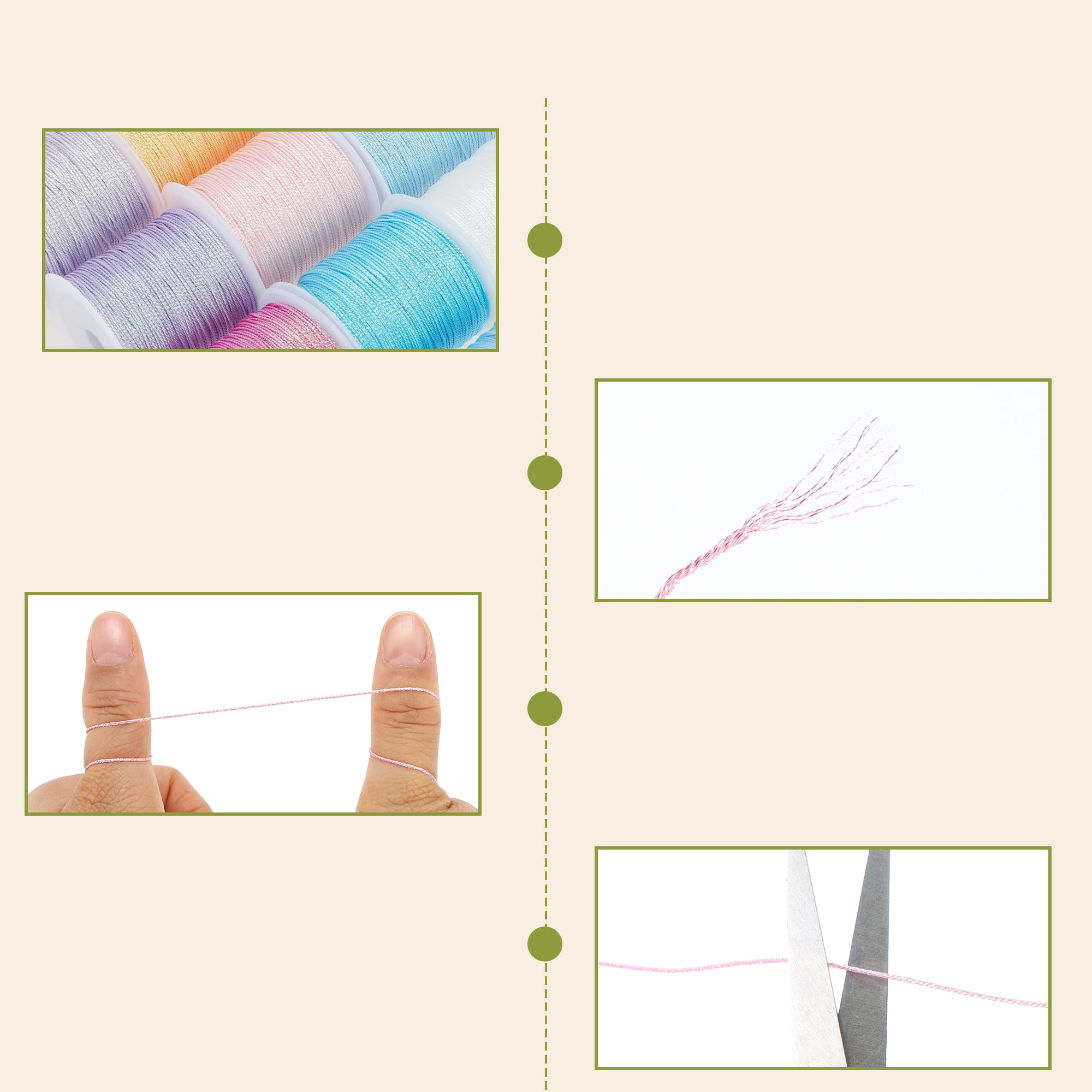 Unique Bargains Shiny String for Sewing Crafts Pink