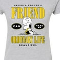 thumbnail image 3 of Peanuts - Dog Friend Make Ordinary Life Beautiful - Juniors Fitted Graphic T-Shirt, 3 of 6